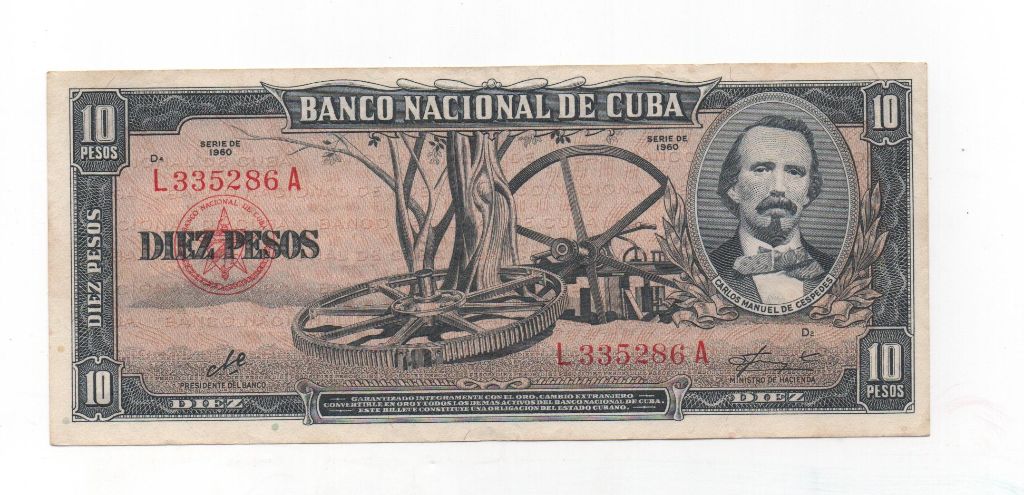 CUBA DEL AÑO 1960 DE 10 PESOS